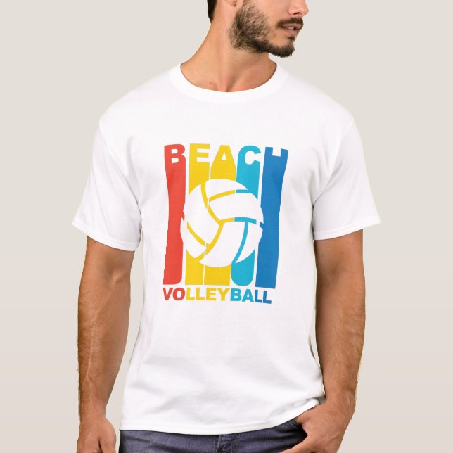 Vintage Strand-Volleyball-Grafik T-Shirt (Vorderseite)