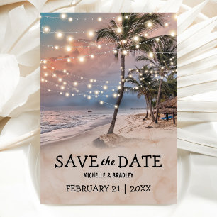 Vintage-Strand-Ziel-Hochzeit "Save the Date" Ankündigungspostkarte
