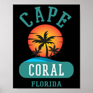 Vintage Strände von Capcoral Florida Poster
