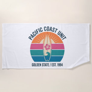 Vintage Strandhandtuch Pacific Coast Surf