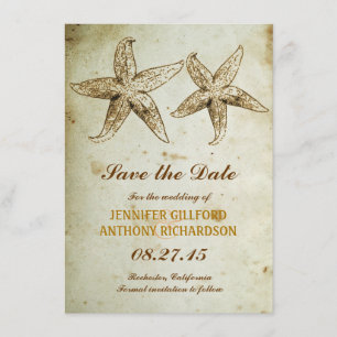 VINTAGE STRANDKARTE SAVE THE DATE