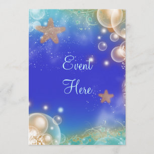 Vintage Strandmuscheln elegante Hochzeit Einladung