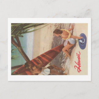 Vintage Strandpostkarte aus Hawaii Postkarte