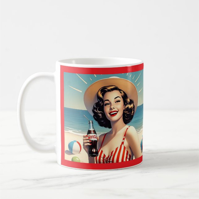 " VINTAGE STRANDSCHÖNHEIT " KAFFEETASSE (Links)