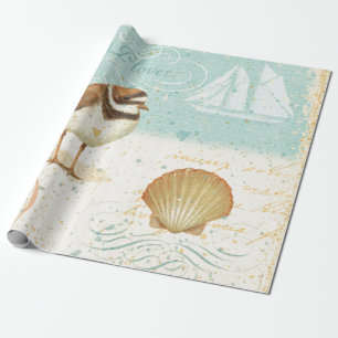 Vintage-Strandszene Geschenkpapier