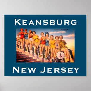 Vintage-Strandszene in Keansburg, NJ - Jersey Shor Poster