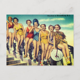 Vintage-Strandszene in Keansburg, NJ - Jersey Shor Postkarte