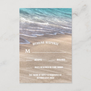 Vintage-Strandwellen und Sand Hochzeits-RSVP-Karte RSVP Karte