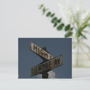 Vintage Straßenschild Postkarte