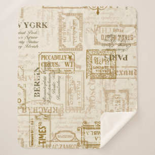 Vintage Straßenschilder - nahtloses Muster bei Son Sherpadecke