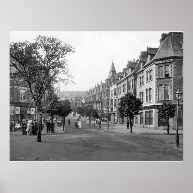 Vintage Straßenszene Colwyn Bay, 1905 Wales Poster (Vorne)