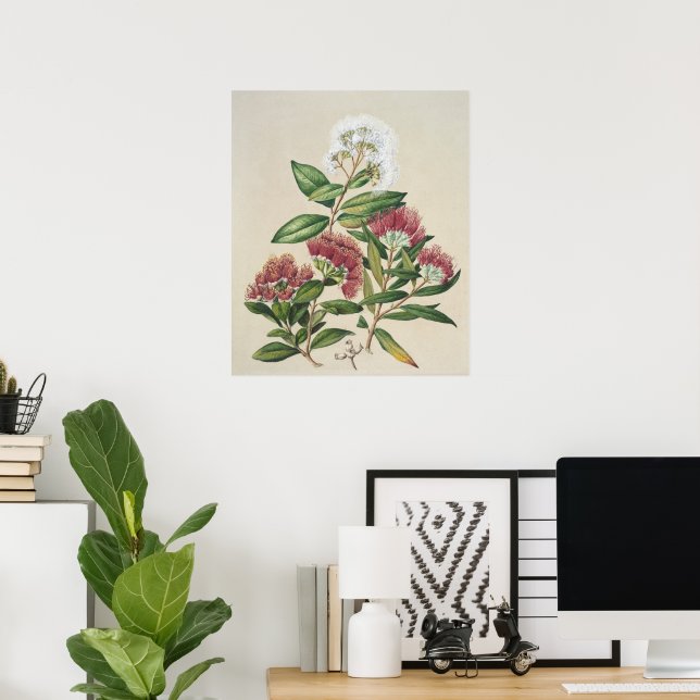 Vintage Strauchblüte Poster (Heimbüro)