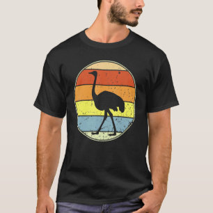 Vintage-Strauß Retro-Strauß-Silhouette Vogel Anim T-Shirt