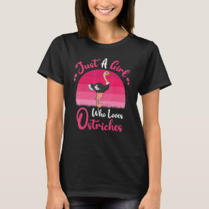 Vintage-Strauß-Vogel Nur ein Mädchen, das Strauße T-Shirt