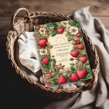 Vintage Strawberry Cottagecore Baby Shower