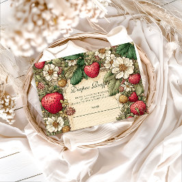 Vintage Strawberry Cottagecore Diapper Raffle  Begleitkarte