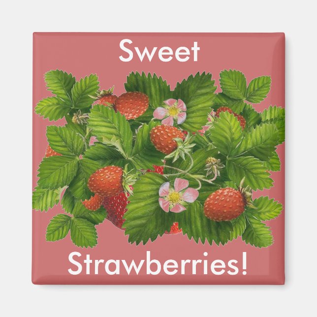 Vintage Strawberry Magnet (Vorne)