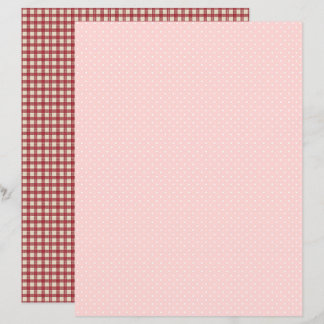Vintage Strawberry Polka Dots Scrapbook Paper