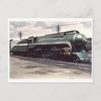 Vintage Streamline-Dampflokomotive-Postkarte
