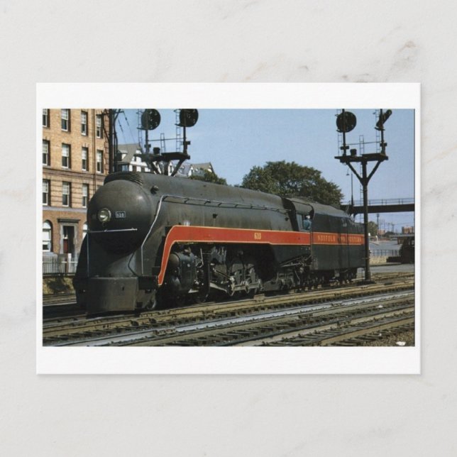 Vintage Streamline-Dampflokomotive-Postkarte Postkarte (Vorderseite)