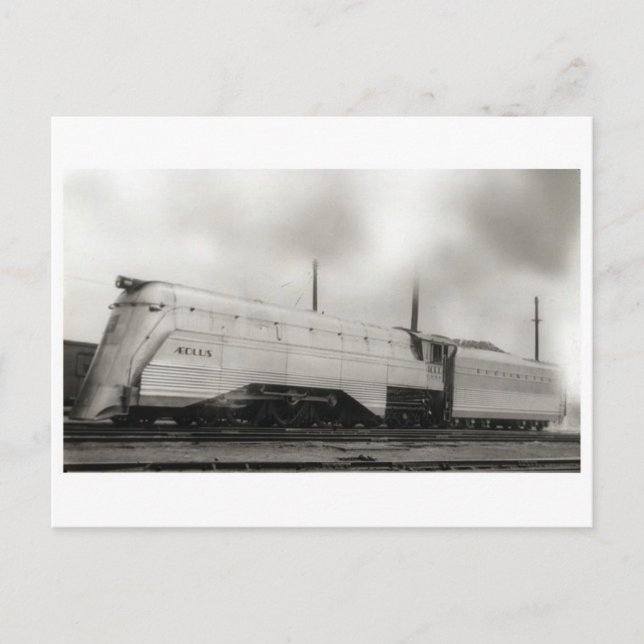 Vintage Streamline-Dampflokomotive-Postkarte Postkarte (Vorderseite)