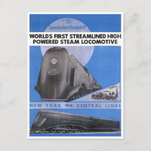 Vintage Streamline-Dampflokomotive-Postkarte Postkarte