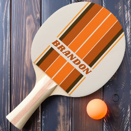 Vintage Streifen der Mitternachtssonne mit Namen Tischtennis Schläger