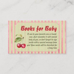 Vintage-Streifen-Kirschgarten-Buch für Baby-Party Begleitkarte