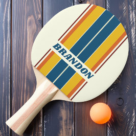 Vintage Streifen mit fünf Motherboards mit Namen Tischtennis Schläger