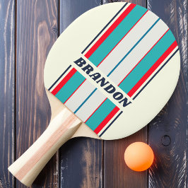 Vintage Streifen mit Namen Tischtennis Schläger
