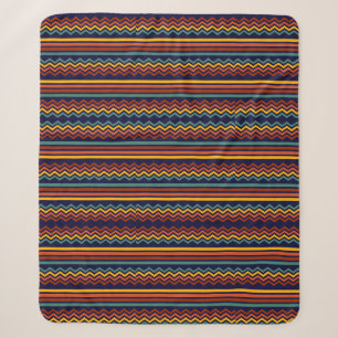 Vintage Streifen und Zickzack aus den 70er Jahren Sherpadecke