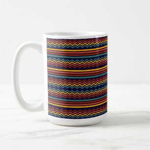 Vintage Streifen und Zickzag aus den 70er Jahren Kaffeetasse