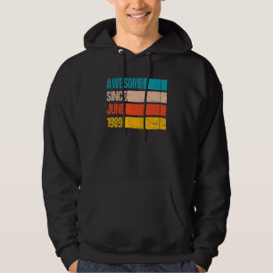 Vintage Streifenfarbe Phantastisch seit Juni 1989 Hoodie