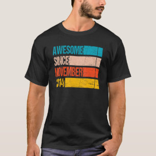 Vintage Streifenfarbe Phantastisch seit November 2 T-Shirt