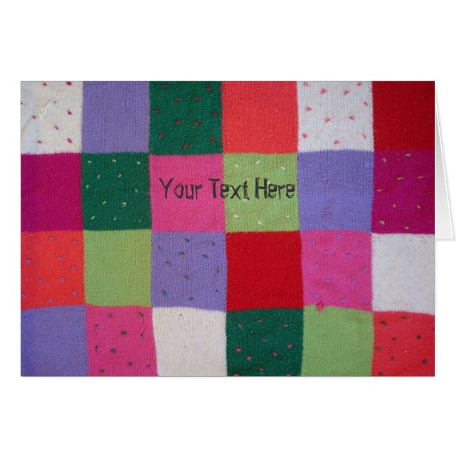 Vintage Strickmuster-Design farbig (Vorderseite (Horizontal))