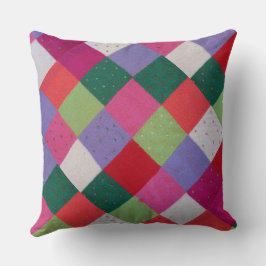 Vintage strickte Patchwork-Quadrate bunt Kissen