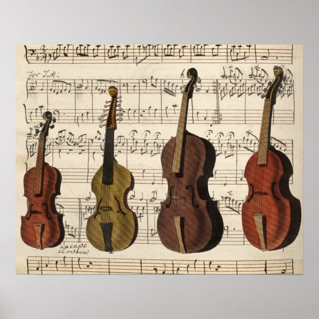 Vintage String-Instrumente Poster (Vorne)