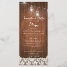 Vintage String Lights Mason Jar Lace Wood Wedding