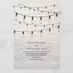 Vintage String Lights White Bridge Virtual Einladung