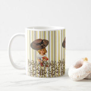 Vintage Strip-Tasse Kaffeetasse