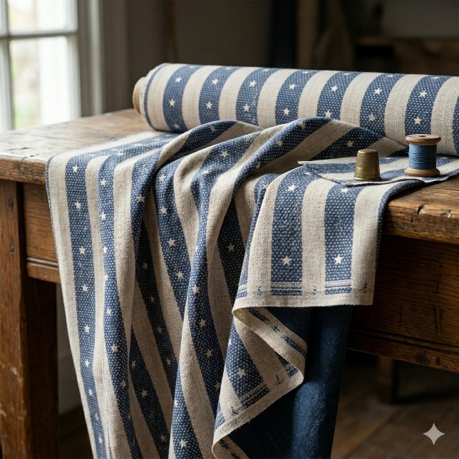 Vintage Stripe & Tiny Stars Blau & Weiß ID1306 Stoff (Von Creator hochgeladen)