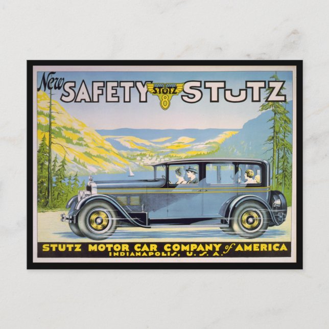 Vintage Stutz Car Advertisement, Indianapolis Postkarte (Vorderseite)