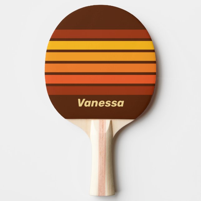 Vintage Style Across Striping with Name Tischtennis Schläger (Vorderseite)