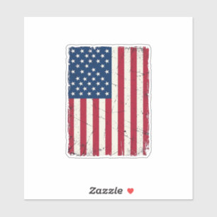 Vintage-Style Amerikanische Flagge Vektor-Shirt-De Aufkleber