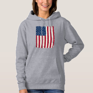 Vintage-Style Amerikanische Flagge Vektor-Shirt-De Hoodie