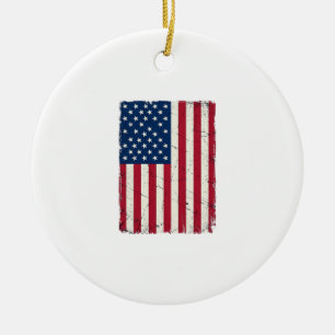 Vintage-Style Amerikanische Flagge Vektor-Shirt-De Keramik Ornament