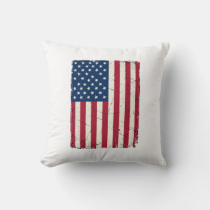 Vintage-Style Amerikanische Flagge Vektor-Shirt-De Kissen