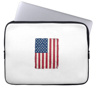 Vintage-Style Amerikanische Flagge Vektor-Shirt-De Laptopschutzhülle