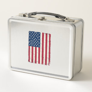 Vintage-Style Amerikanische Flagge Vektor-Shirt-De Metall Brotdose
