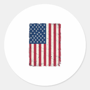 Vintage-Style Amerikanische Flagge Vektor-Shirt-De Runder Aufkleber